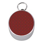 Red Diagonal Plaids Mini Silver Compasses Front