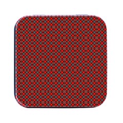 Red Diagonal Plaids Square Metal Box (black) by ConteMonfrey