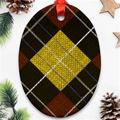 Yellow Plaid Ornament (oval)