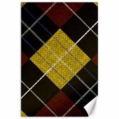 Yellow Plaid Canvas 24  X 36  by ConteMonfrey