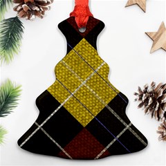 Yellow Plaid Ornament (christmas Tree) 