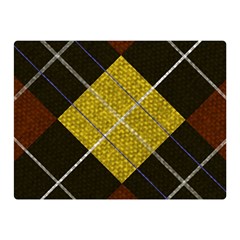 Yellow Plaid Two Sides Premium Plush Fleece Blanket (mini) by ConteMonfrey