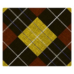 Yellow Plaid Two Sides Premium Plush Fleece Blanket (kids Size) by ConteMonfrey