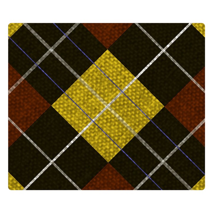 Yellow Plaid Two Sides Premium Plush Fleece Blanket (Kids Size)