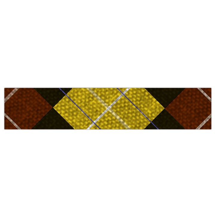 Yellow Plaid Small Premium Plush Fleece Scarf