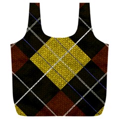 Yellow Plaid Full Print Recycle Bag (xxl) by ConteMonfrey