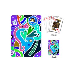 Crazy Pop Art - Doodle Hearts  Playing Cards Single Design (mini)