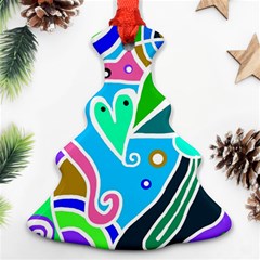 Crazy Pop Art - Doodle Hearts  Christmas Tree Ornament (two Sides)