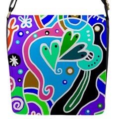 Crazy Pop Art - Doodle Hearts  Flap Closure Messenger Bag (s) by ConteMonfrey