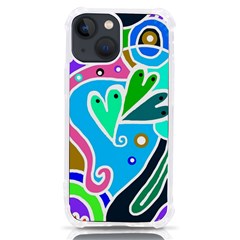 Crazy Pop Art - Doodle Hearts  Iphone 13 Mini Tpu Uv Print Case by ConteMonfrey