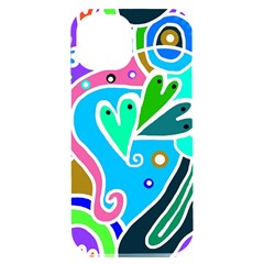 Crazy Pop Art - Doodle Hearts  Iphone 15 Plus Black Uv Print Pc Hardshell Case