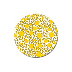 Yellow Flowers Roses On The Wall Lemons Magnet 3  (round) by ConteMonfrey