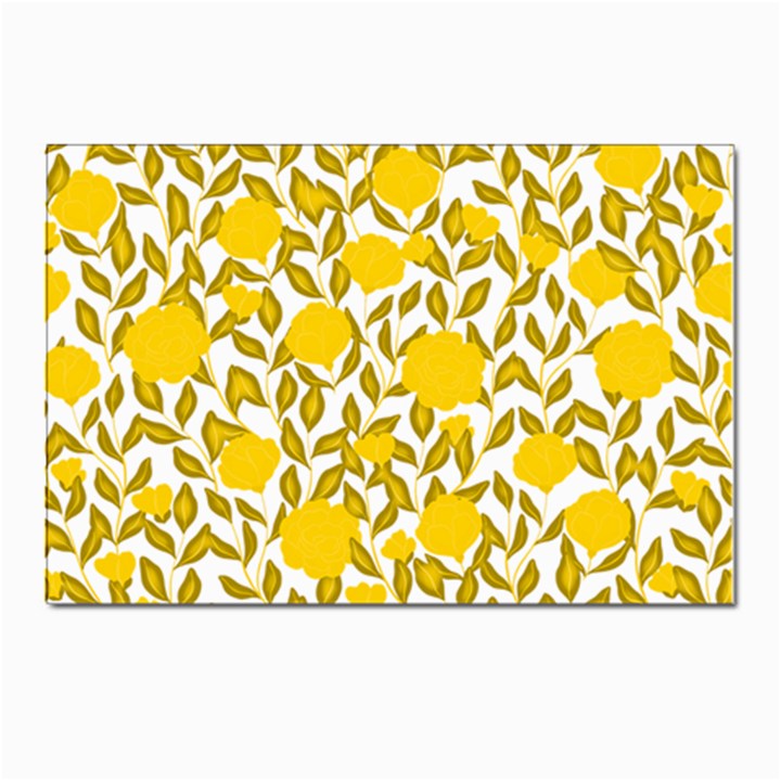 Yellow Flowers Roses On The Wall Lemons Postcards 5  x 7  (Pkg of 10)