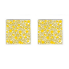 Yellow Flowers Roses On The Wall Lemons Cufflinks (square) by ConteMonfrey