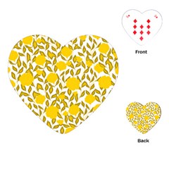 Yellow Flowers Roses On The Wall Lemons Playing Cards Single Design (heart)