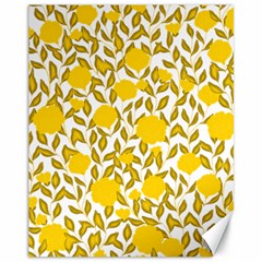 Yellow Flowers Roses On The Wall Lemons Canvas 11  X 14  by ConteMonfrey