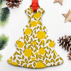 Yellow Flowers Roses On The Wall Lemons Christmas Tree Ornament (two Sides)