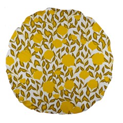 Yellow Flowers Roses On The Wall Lemons Large 18  Premium Flano Round Cushions by ConteMonfrey