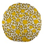 Yellow Flowers Roses On The Wall Lemons Large 18  Premium Flano Round Cushions Front