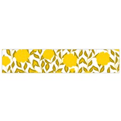 Yellow Flowers Roses On The Wall Lemons Small Premium Plush Fleece Scarf