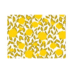 Yellow Flowers Roses On The Wall Lemons Premium Plush Fleece Blanket (mini) by ConteMonfrey