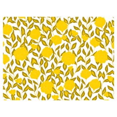 Yellow Flowers Roses On The Wall Lemons Premium Plush Fleece Blanket (extra Small) by ConteMonfrey