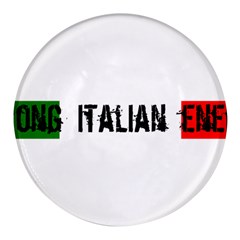 Strong Italian Energy Round Glass Fridge Magnet (4 Pack) by ConteMonfrey