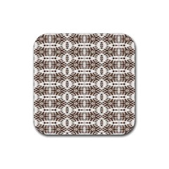 Snake Skin Brown Rubber Coaster (square) by ConteMonfrey