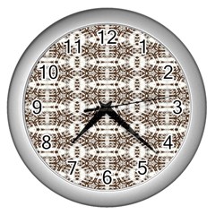 Snake Skin Brown Wall Clock (silver) by ConteMonfrey