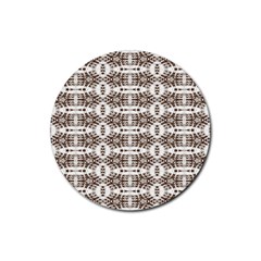 Snake Skin Brown Rubber Coaster (round) by ConteMonfrey