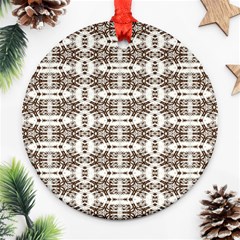 Snake Skin Brown Round Ornament (two Sides) by ConteMonfrey