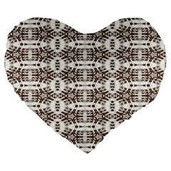 Snake Skin Brown Large 19  Premium Flano Heart Shape Cushions by ConteMonfrey