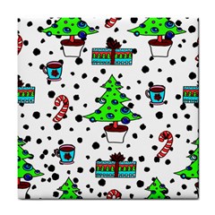 It`s Cold Outside Christmas Pattern Tile Coaster by ConteMonfrey