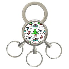 It`s Cold Outside Christmas Pattern 3-ring Key Chain by ConteMonfrey