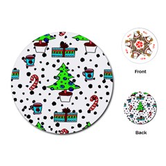 It`s Cold Outside Christmas Pattern Playing Cards Single Design (round)