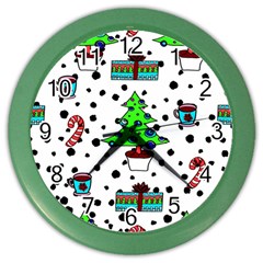 It`s Cold Outside Christmas Pattern Color Wall Clock by ConteMonfrey