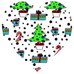 It`s Cold Outside Christmas Pattern Wooden Puzzle Heart by ConteMonfrey