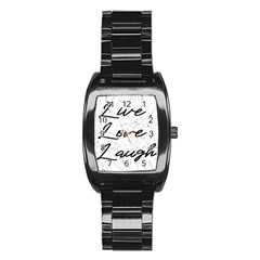 Live Love Laugh Monsteras Stainless Steel Barrel Watch by ConteMonfrey