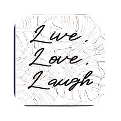 Live Love Laugh Monsteras Square Metal Box (black) by ConteMonfrey