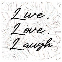 Live Love Laugh Monsteras Wooden Puzzle Square by ConteMonfrey