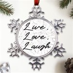 Live Love Laugh Monsteras Metal Large Snowflake Ornament Front