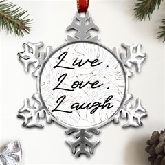 Live Love Laugh Monsteras Metal Small Snowflake Ornament by ConteMonfrey