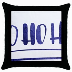 Ho Ho Ho! Christmas Minimalist Throw Pillow Case (black)