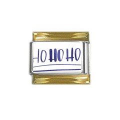 Ho Ho Ho! Christmas Minimalist Gold Trim Italian Charm (9mm)