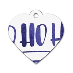 Ho Ho Ho! Christmas Minimalist Dog Tag Heart (two Sides)