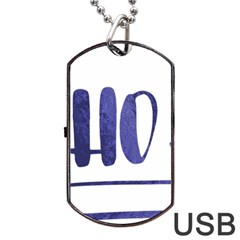 Ho Ho Ho! Christmas Minimalist Dog Tag Usb Flash (one Side)