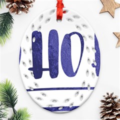 Ho Ho Ho! Christmas Minimalist Ornament (oval Filigree)