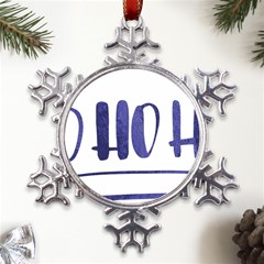 Ho Ho Ho! Christmas Minimalist Metal Large Snowflake Ornament by ConteMonfrey