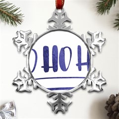 Ho Ho Ho! Christmas Minimalist Metal Small Snowflake Ornament