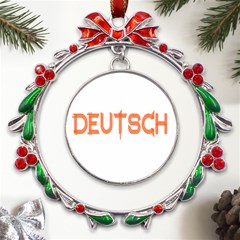 Deutsch Metal X mas Wreath Ribbon Ornament